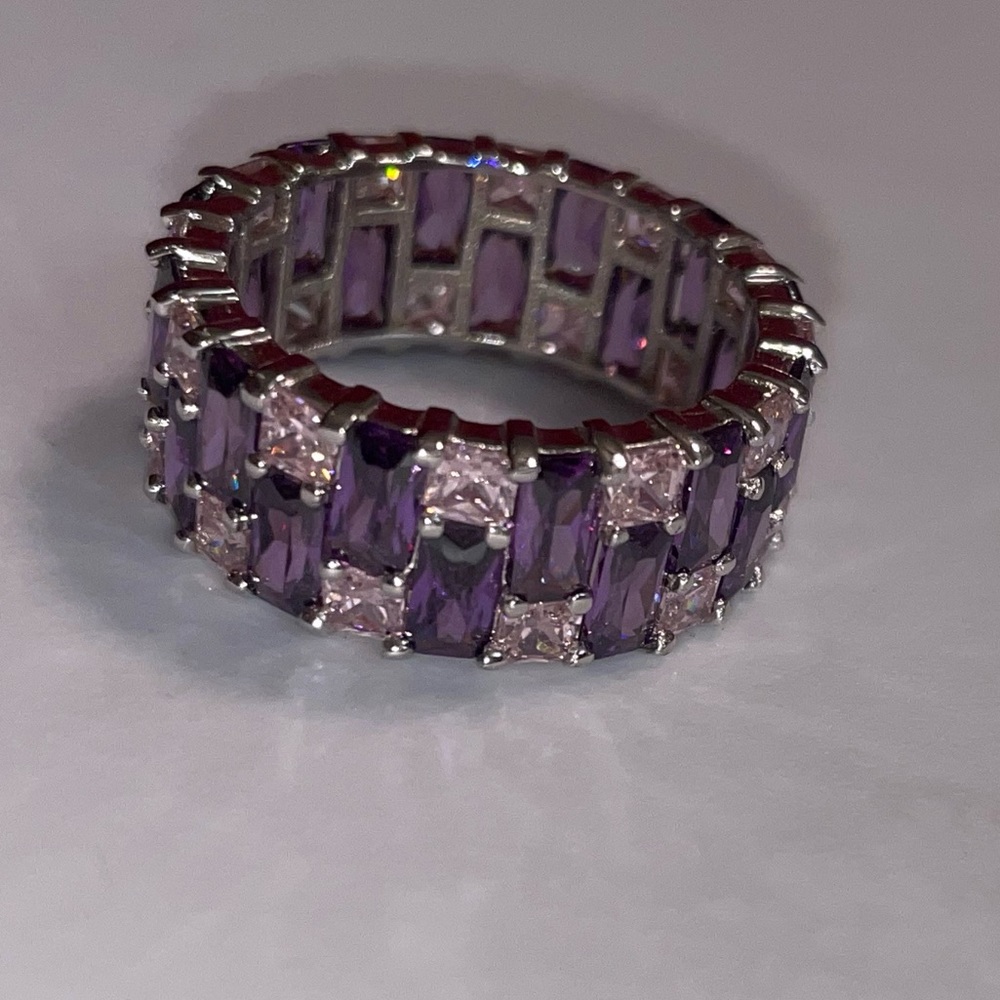 Pink and purple infinity ring